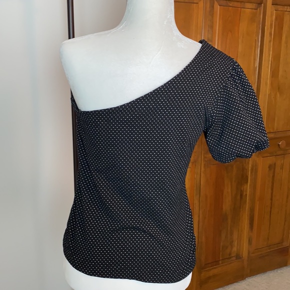 Maeve Polka Dot One Shoulder Top Size S - Picture 3 of 8